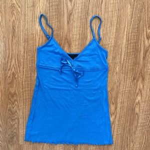 Blue Express Top with Adjustable Straps and Bow
